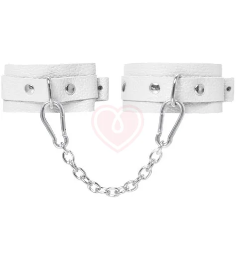 Мини-оковы на ноги со скругленными углами Pecado BDSM белые фото 1