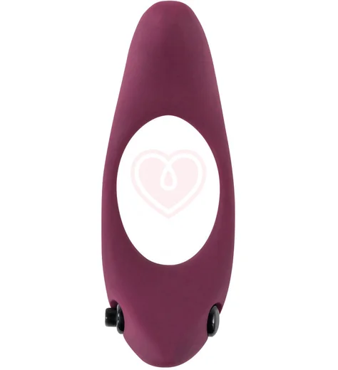 Эрекционное кольцо с двумя вибропулями Pure Passion Lunar бордовое фото 1