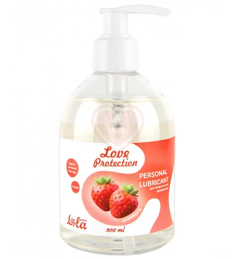 Ароматизированный лубрикант Love Protection Strawberry 300 мл клубника фото 1