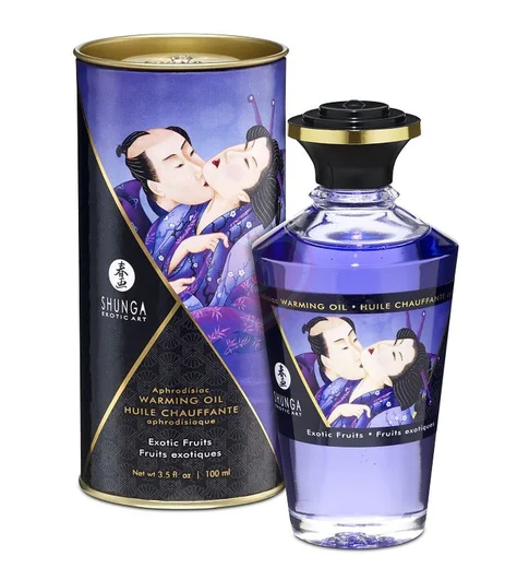 Съедобное согревающее масло Shunga Экзотические фрукты 100 мл фото 1