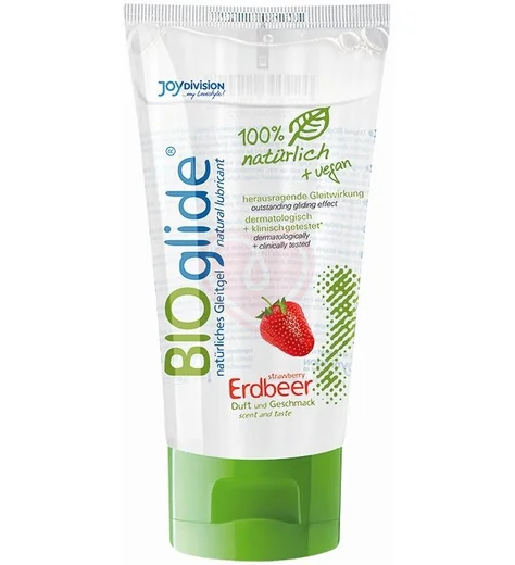 Натуральный лубрикант BioGlide со вкусом клубники 80 мл фото 1