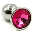 Стальная анальная пробка Small с малиновым кристаллом фото 1