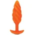 Вибропробка со спиральным рельефом b-Vibe Swirl Texture Plug оранжевая фото 1