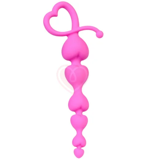 Анальные бусы с сердечками ToDo Sweety розовые фото 1