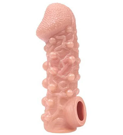 Насадка с шариками и отверстием для мошонки Kokos Cock Sleeve CS010-L фото 1