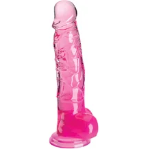 Гелевый фаллоимитатор с мошонкой King Cock Clear 16 см розовый