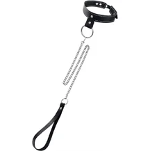 Ошейник с цепью-поводком Pecado BDSM черный