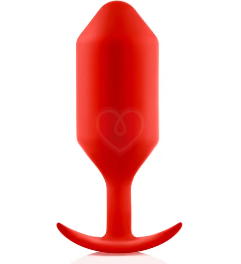 Утяжелённая анальная пробка для ношения b-Vibe Snug Plug 6 большая красная фото 1