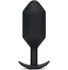 Утяжелённая анальная пробка для ношения b-Vibe Snug Plug 7 огромная чёрная фото 1