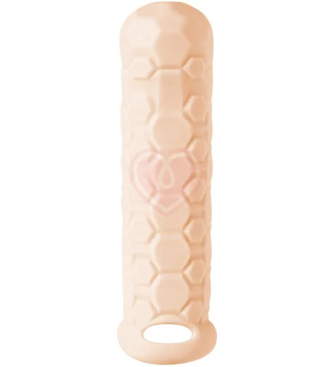 Насадка удлинитель с двусторонним рельефом Homme Long для 11-15 см телесная фото 1