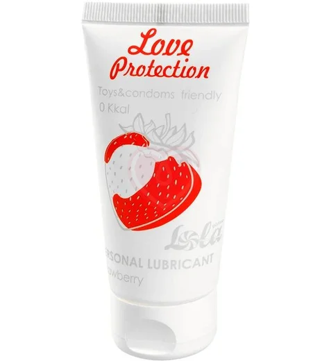 Ароматизированный лубрикант Love Protection Strawberry 50 мл клубника фото 1