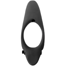 Эрекционное виброкольцо со стимуляцией промежности и клитора Pure Passion Stardust чёрное