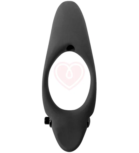 Эрекционное виброкольцо со стимуляцией промежности и клитора Pure Passion Stardust чёрное фото 1