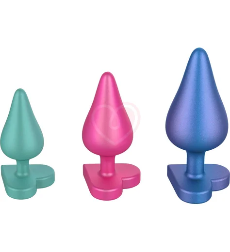 Набор анальных пробок Romp Luster с основанием сердечком фото 1