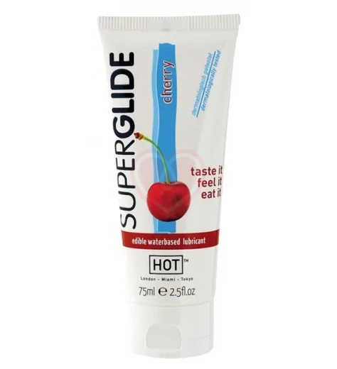 Съедобный лубрикант на водной основе Superglide со вкусом вишни 75 мл фото 1