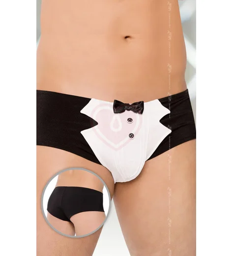 Трусы-шорты мужские ''Официант'' чёрно-белые фото 1