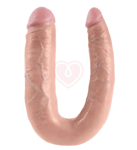 Двухсторонний фаллоимитатор King Cock U-Shaped Double большой телесный фото 1