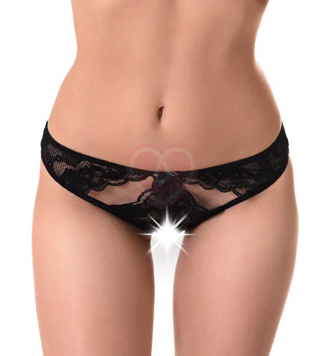 Трусики кружевные с ажурными вырезами чёрные фото 1