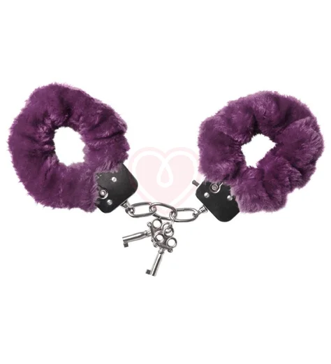 Наручники с мехом ToyFa Theatre Fur фиолетовые фото 1