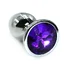 Средняя алюминиевая анальная пробка Medium с фиолетовым стразом фото 1