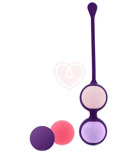 Набор из 4 вагинальных шариков Rianne S Pussy Playballs с розовой косметичкой фото 1