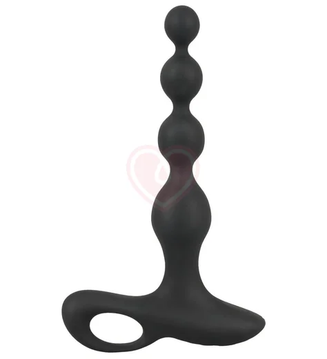 Анальные бусы с вибрацией Black Velvets фото 1