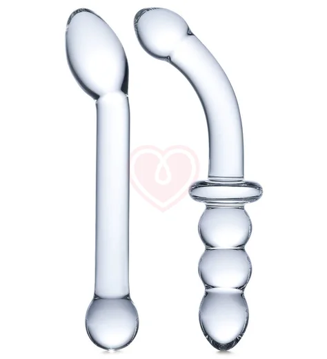 Набор из 2 стеклянных фаллоимитаторов Glas G-Spot Pleasure фото 1