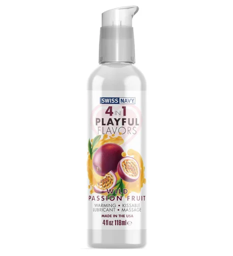 Согревающий лубрикант 4 в 1 Swiss Navy Playful Flavors Маракуйя 118 мл фото 1