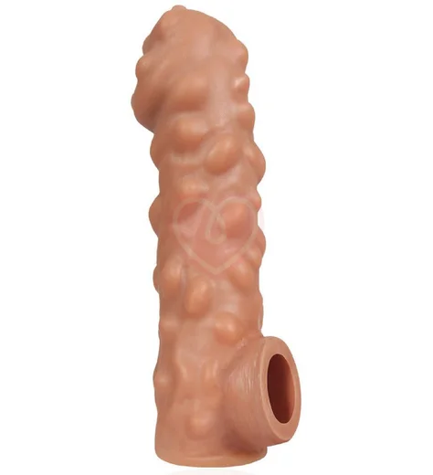 Насадка с крупными бугорками и отверстием для мошонки Kokos Cock Sleeve CS003-M фото 1