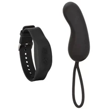 Виброяйцо с управлением через браслет Wristband Curve черное