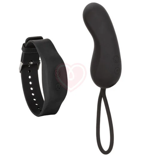 Виброяйцо с управлением через браслет Wristband Curve черное фото 1