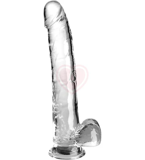 Гелевый фаллоимитатор с мошонкой King Cock Clear 25 см прозрачный фото 1