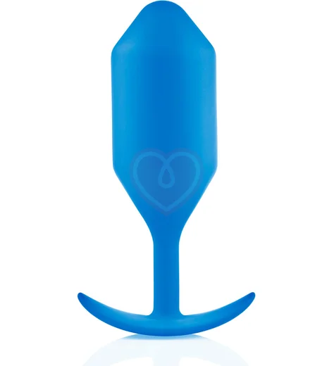 Утяжелённая анальная пробка для ношения b-Vibe Snug Plug 5 большая синяя фото 1