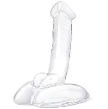 Стеклянный фаллоимитатор на подставке Rideable Standing Glass Cock With Stability Base