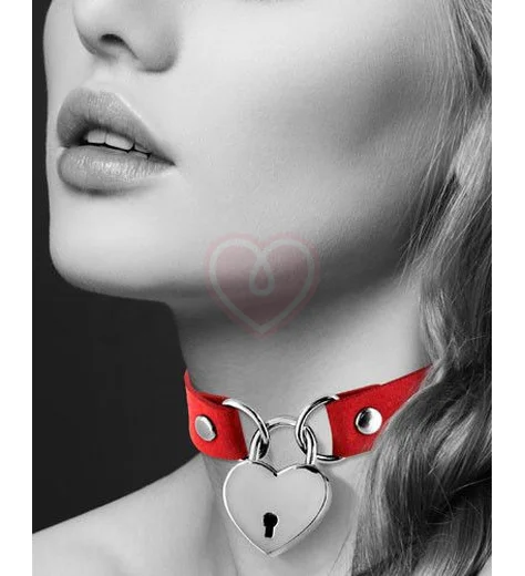 Чокер с замком сердце Bijoux Pour Toi красный фото 1