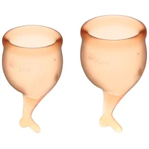 Набор из 2 менструальных чаш с хвостиком Satisfyer оранжевый