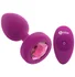 Маленькая вибропробка b-Vibe Vibrating Jewel Plug с кристаллом и пультом розовая фото 1