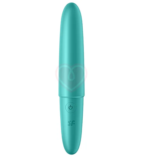 Вытянутая вибропуля Satisfyer Ultra Power Bullet 6 с округлым кончиком бирюзовая фото 1