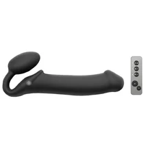 Безремневой страпон с вибрацией и пультом управления Strap-on-me XL чёрный