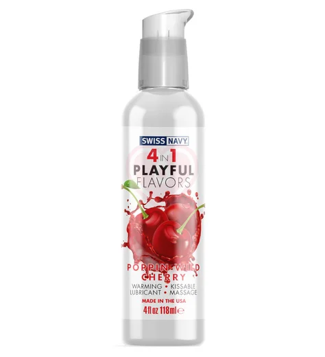 Согревающий лубрикант 4 в 1 Swiss Navy Playful Flavors Вишня 118 мл фото 1