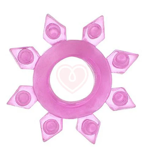 Кольцо эрекционное Toyfa Love Ring снежинка розовое фото 1