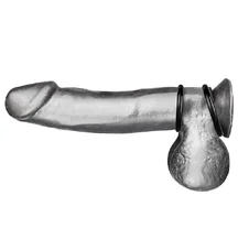 Набор из двух чёрных колец разного диаметра Silicone Cock Ring Set