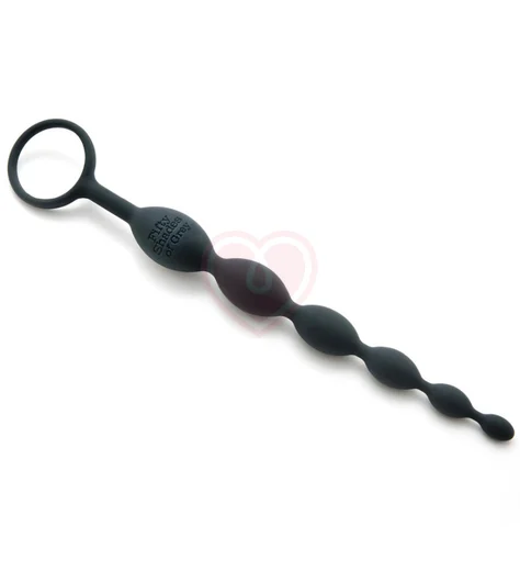 Анальная цепочка '50 оттенков серого' Pleasure Intensified Silicone Anal Beads чёрная фото 1