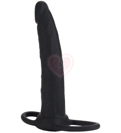 Насадка с креплением на пенис Silicone Double Rider чёрный фото 1