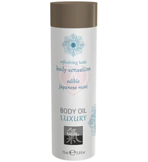 Съедобное масло для тела Shiatsu Body Oil Luxury Японская мята 75 мл фото 1