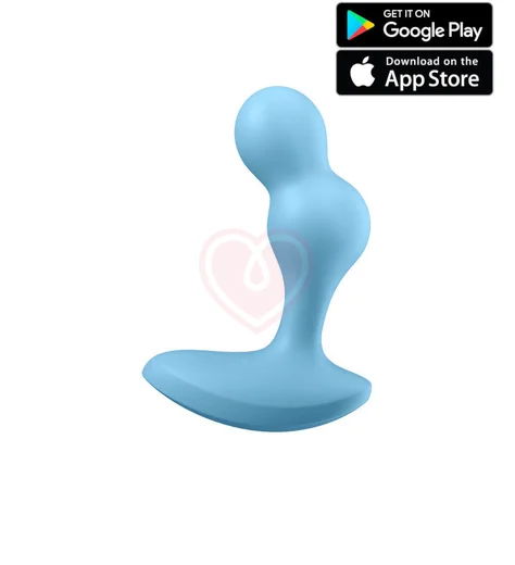 Анальный вибростимулятор Satisfyer Deep Diver с приложением голубой фото 1