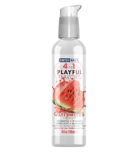 Согревающий лубрикант 4 в 1 Swiss Navy Playful Flavors Арбуз 118 мл фото 1
