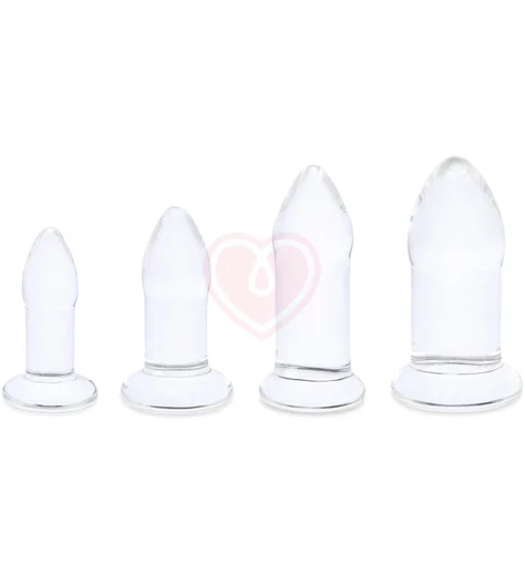 Набор прозрачных стеклянных анальных пробок b-Vibe Anal Dilators Set фото 1