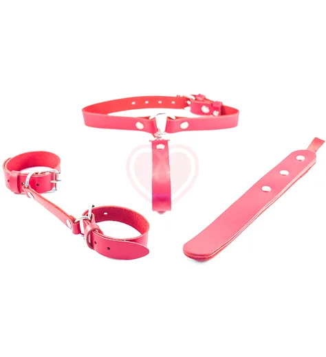 Набор с узкими наручниками Лунный свет красный фото 1