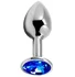 Анальная пробка Alive Mini Metal Butt Plug M с голубым кристаллом фото 1